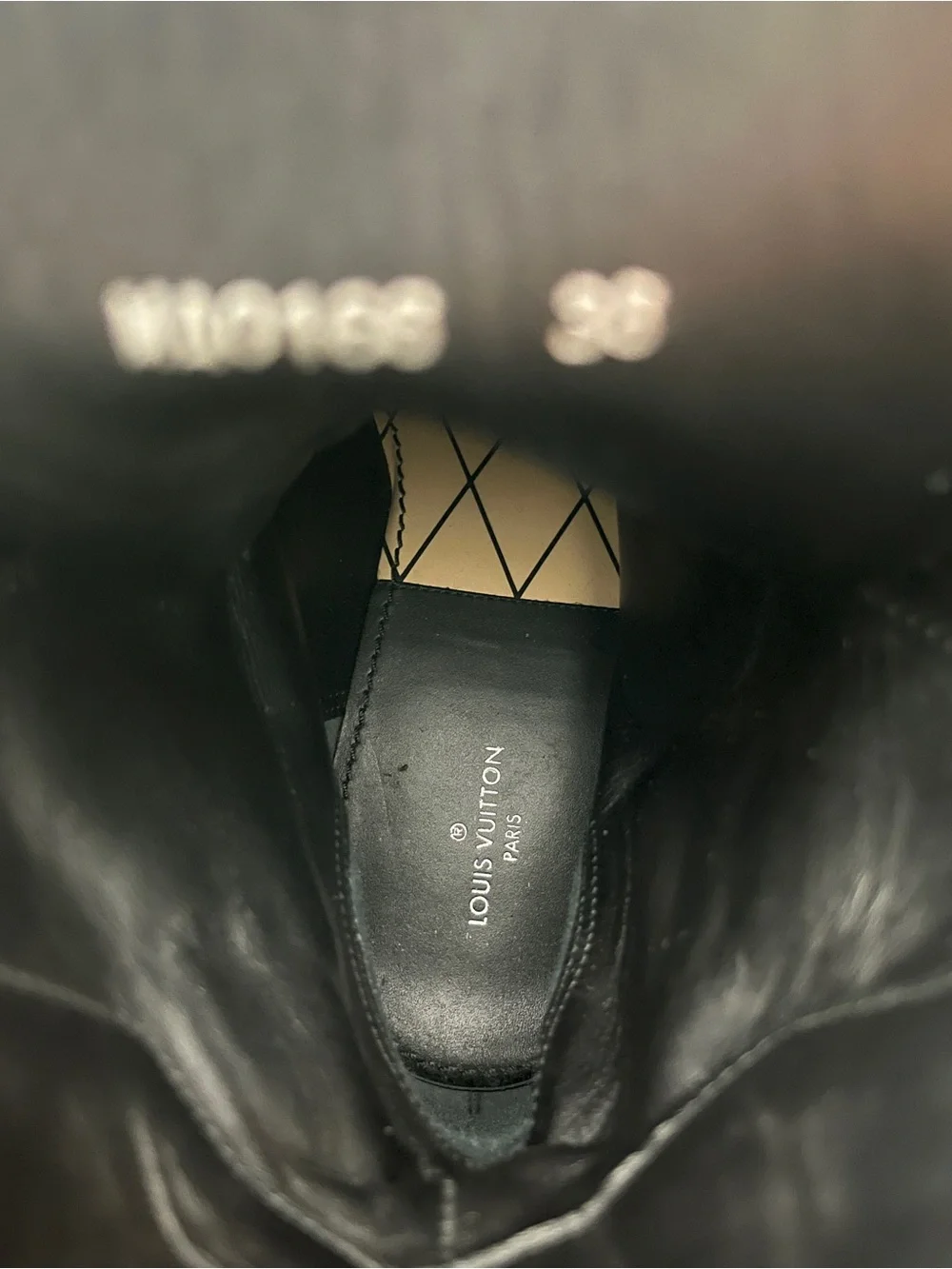 Louis Vuitton Black Leather & Brown Monogram Lace-Up Combat Boots